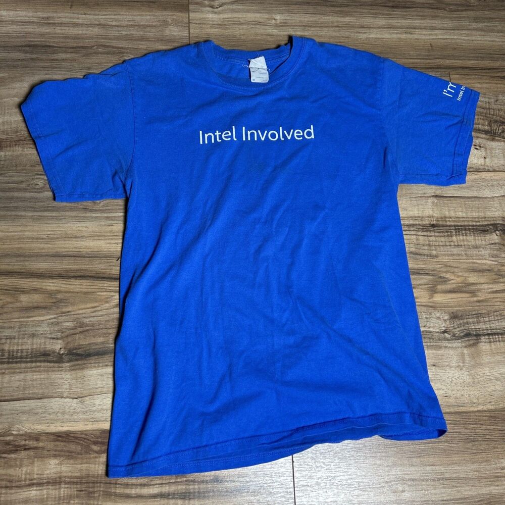 Vtg Intel Faded Employee Shirt M Internet Computer Software Apple Grunge 90s Y2K